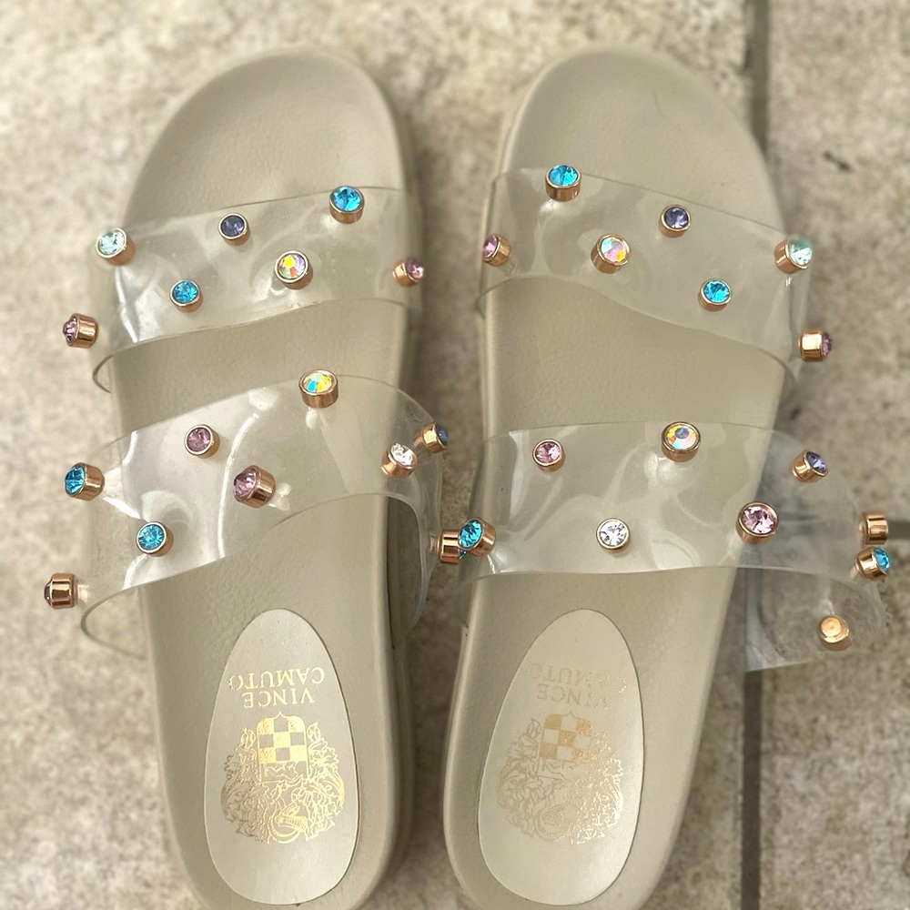 VINCE CAMUTO
Women's Partha Crystal-Embellished Slide Sandals